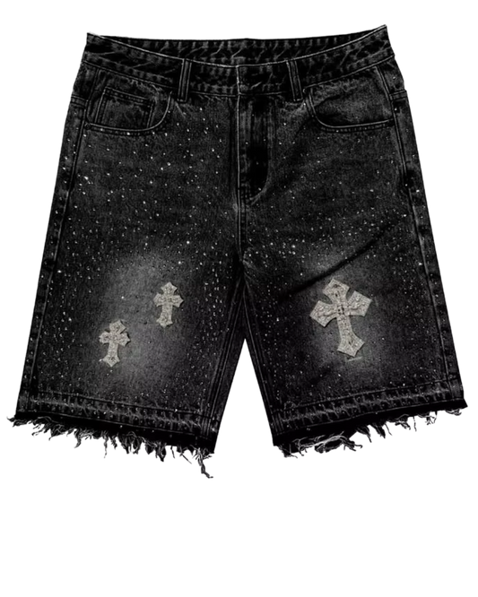 “CRUCIFIX™ Rhinestone Shorts